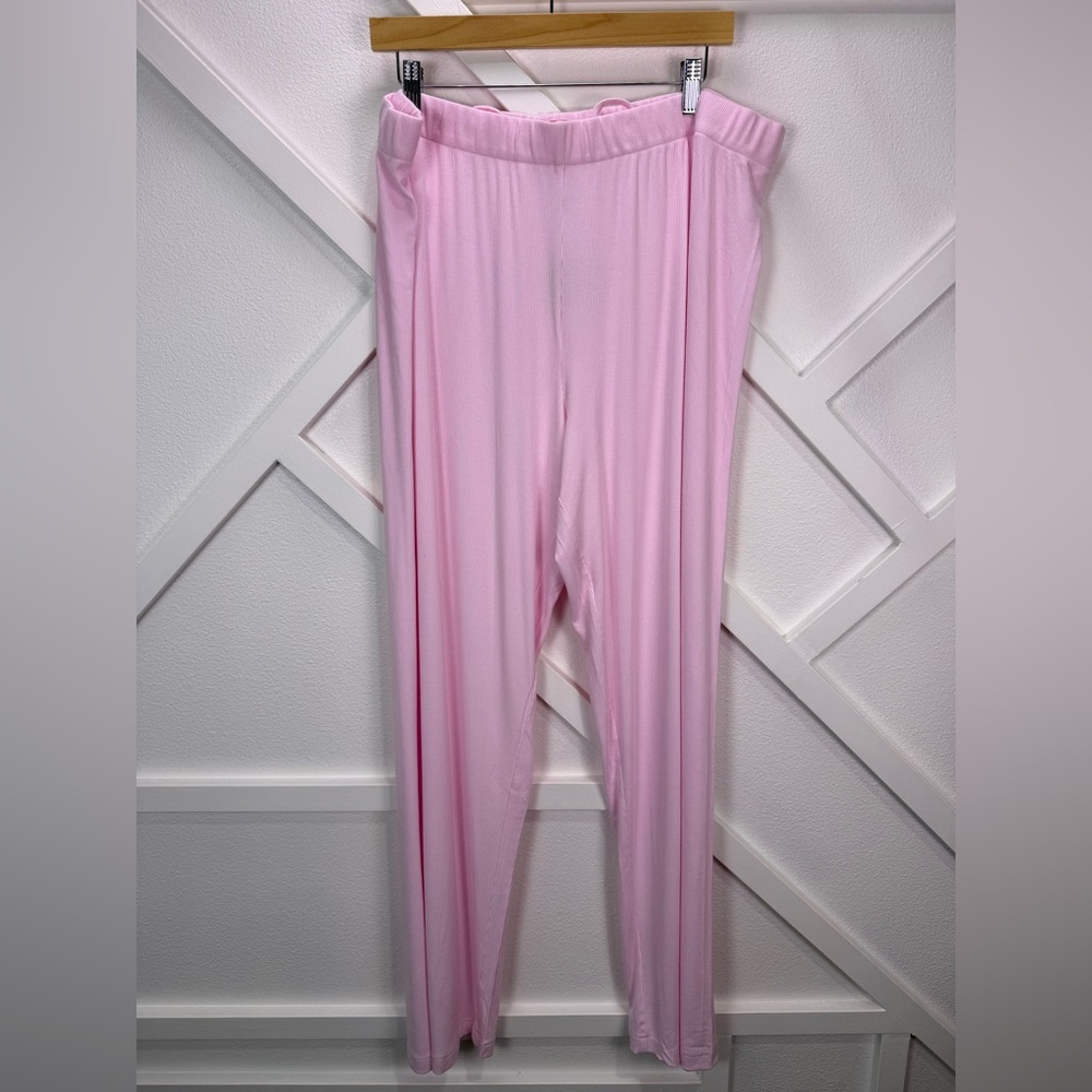 NWT Skims Soft Lounge Rib Sleep Pajama Set Pink Cherry Blossom Size 2X - Picture 5 of 16